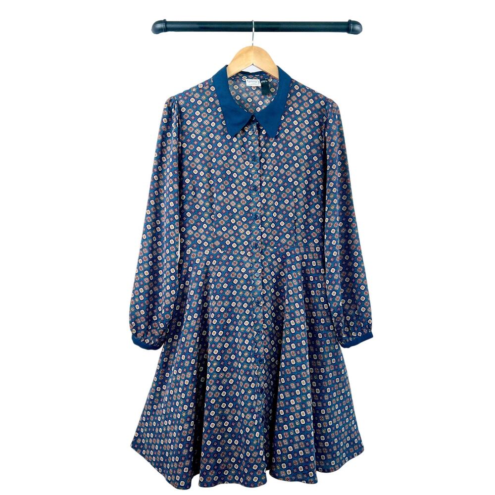 Joanie Peter Pan Collar Fit & Flare Dress XL Twee Mod Dark Academia Retro
